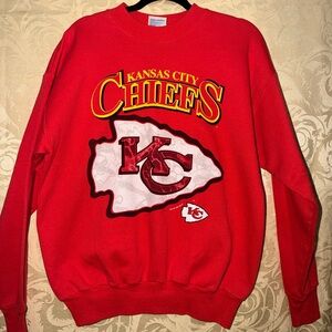 1997 Kansas City Chiefs Red Crewneck Sweater